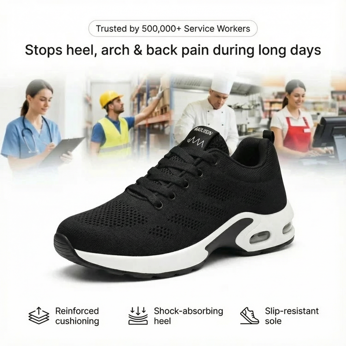Zanviora™ Pro – Zapatos para turnos de 12 horas y alivio del talón y la fascitis plantar (Unisex) (copia)