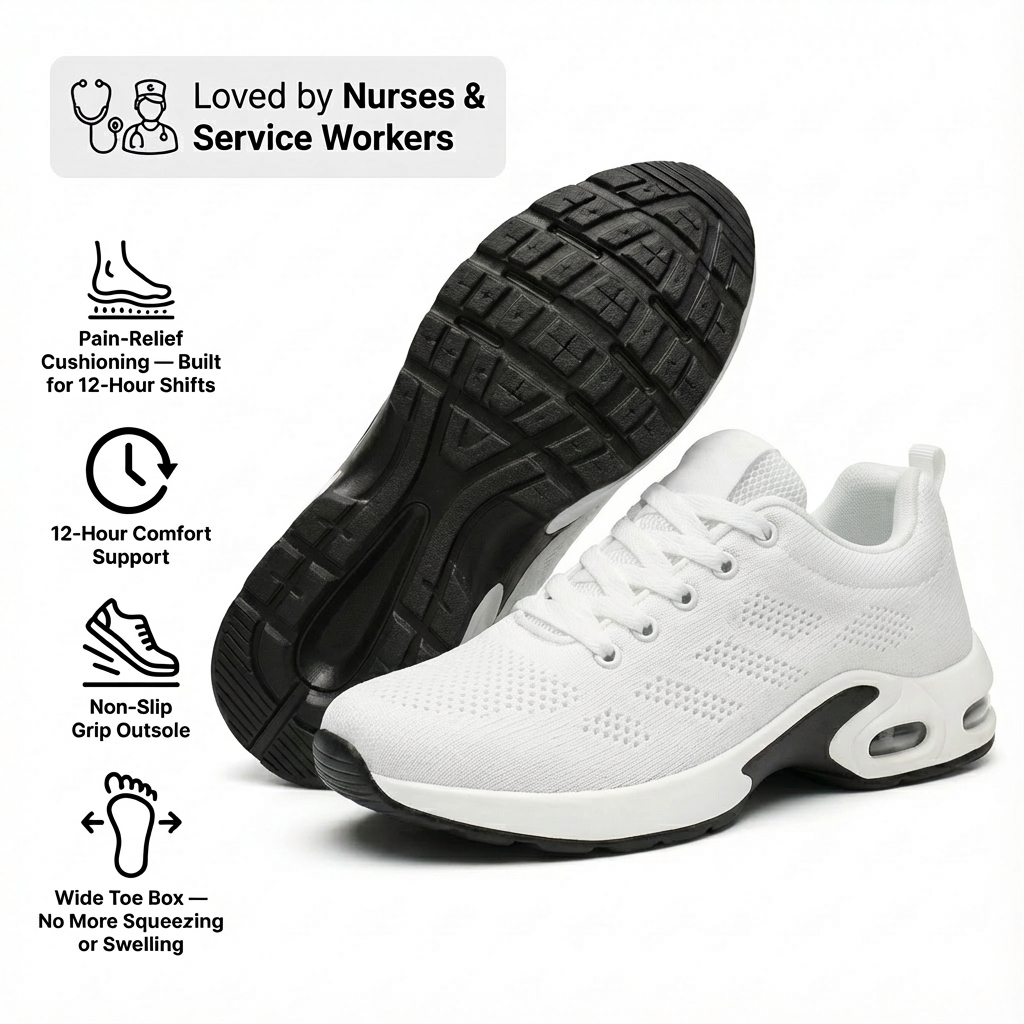 Zanviora™ Pro – Zapatos cómodos para turnos de 12 horas y alivio del talón y la fascitis plantar