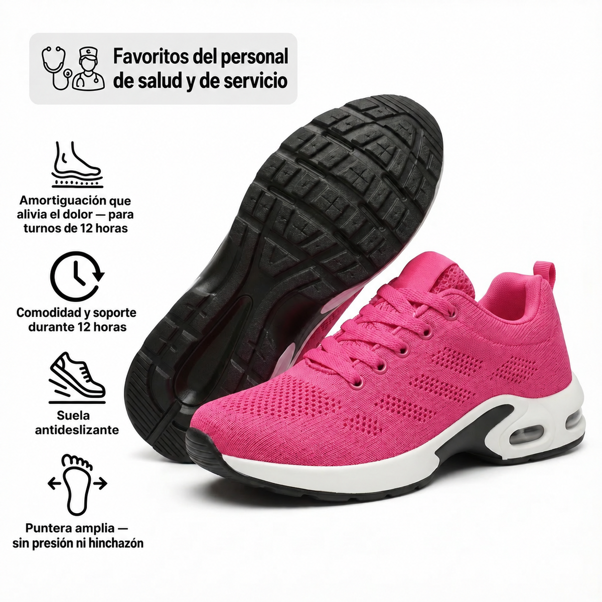 Zanviora™ Pro — Zapatos para turnos de 12 horas con alivio del dolor de pies, rodillas y espalda durante todo el día