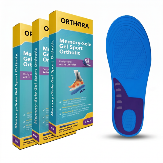 Pack de 3 plantillas ortopédicas deportivas de gel Memory-Sole
