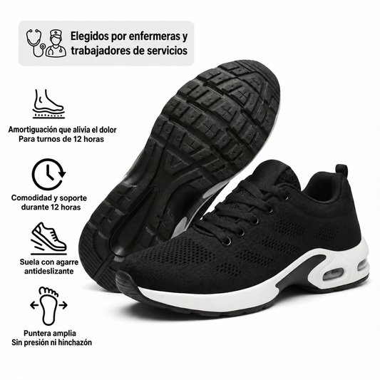 Zanviora™ Pro — Zapatos para turnos de 12 horas con alivio del dolor de pies, rodillas y espalda durante todo el día