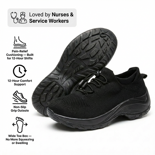 ShiftPro™ – Zapatos cómodos para turnos de 12 horas y alivio del talón y la fascitis plantar