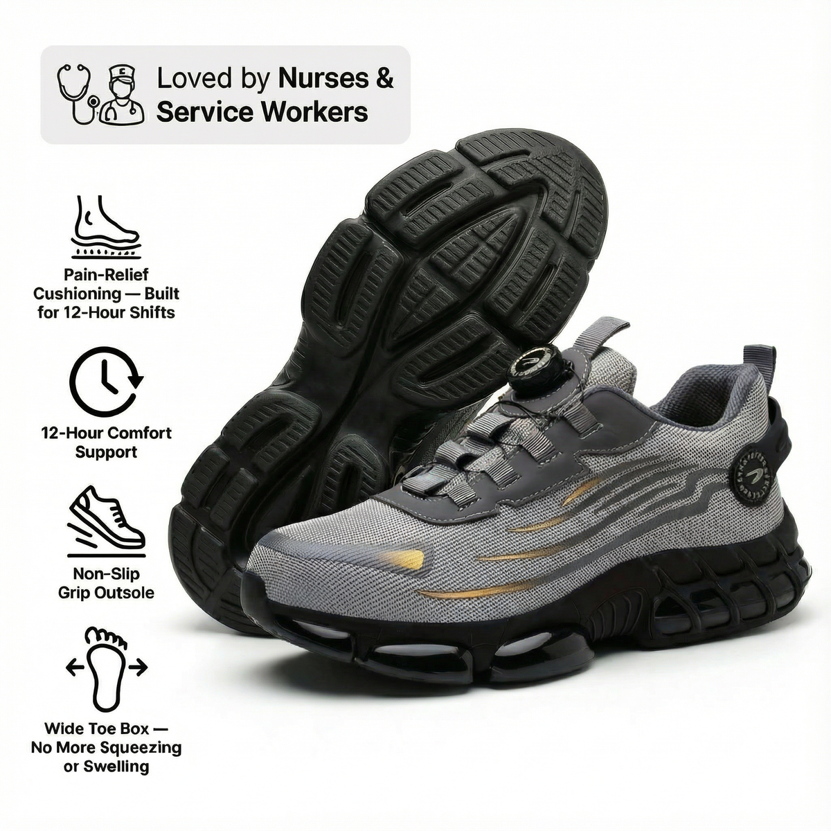 Zapatillas con puntera de acero para bienestar y protección