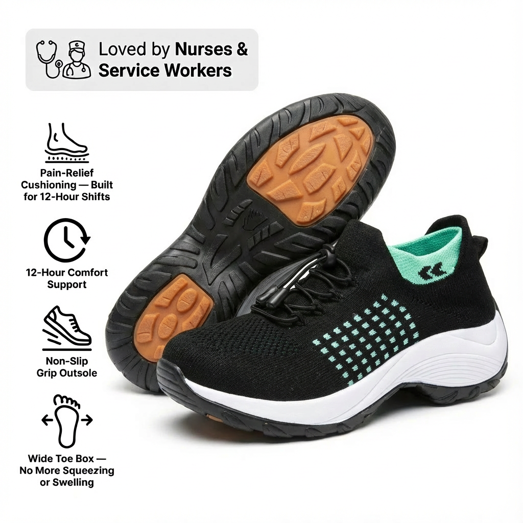ShiftPro™ – Zapatos para turnos de 12 horas con alivio del dolor de pies, rodillas y espalda durante todo el día