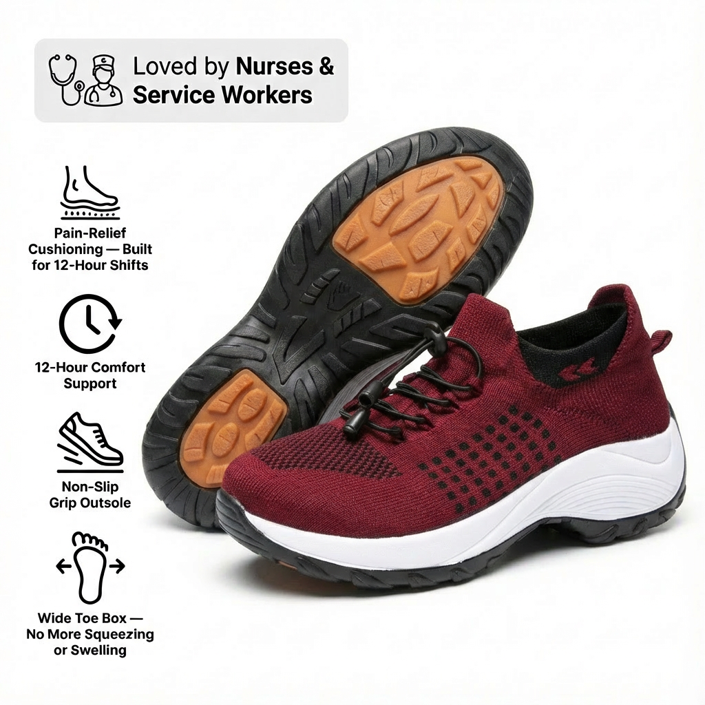 ShiftPro™ – Zapatos cómodos para turnos de 12 horas y alivio del talón y la fascitis plantar