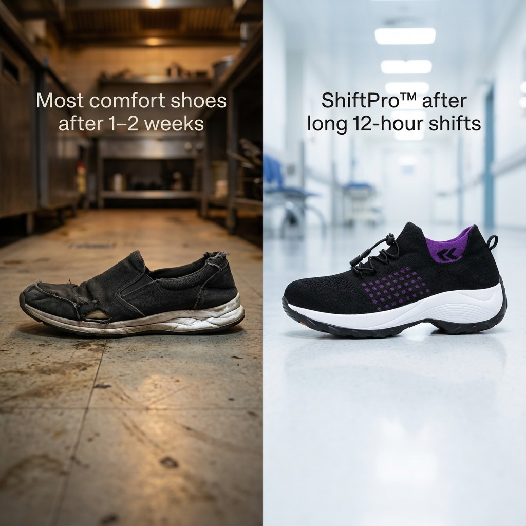 ShiftPro™ – Zapatos cómodos para turnos de 12 horas y alivio del talón y la fascitis plantar