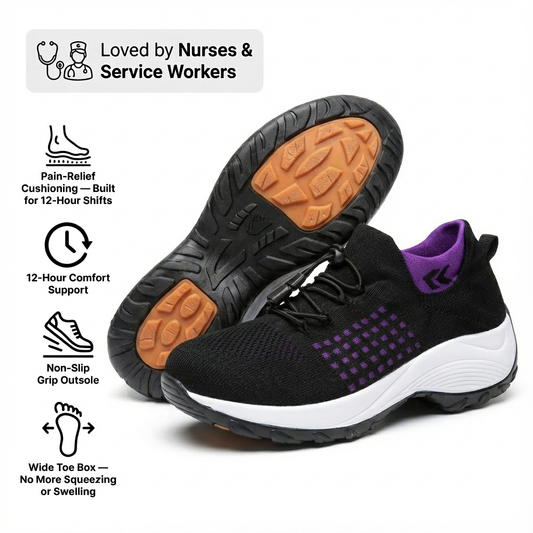 ShiftPro™ – Zapatos para turnos de 12 horas con alivio del dolor de pies, rodillas y espalda durante todo el día
