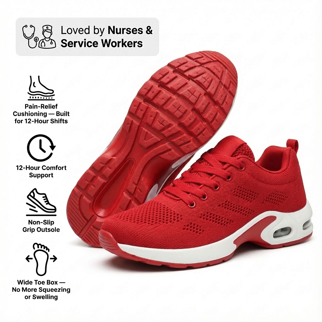 Zanviora™ Pro – Zapatos para turnos de 12 horas y alivio del talón y la fascitis plantar (Unisex)