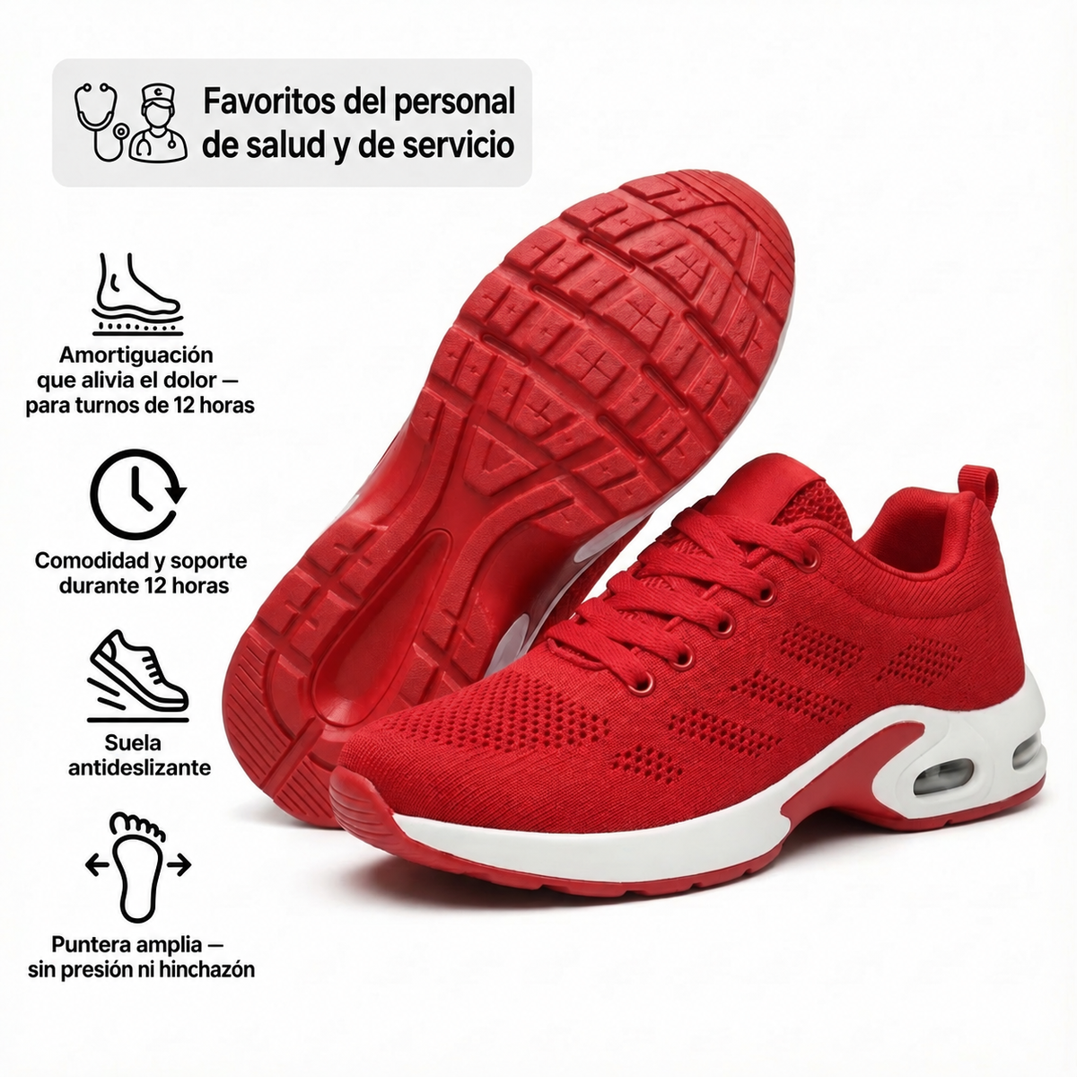 Zanviora™ Pro — Zapatos para turnos de 12 horas con alivio del dolor de pies, rodillas y espalda durante todo el día