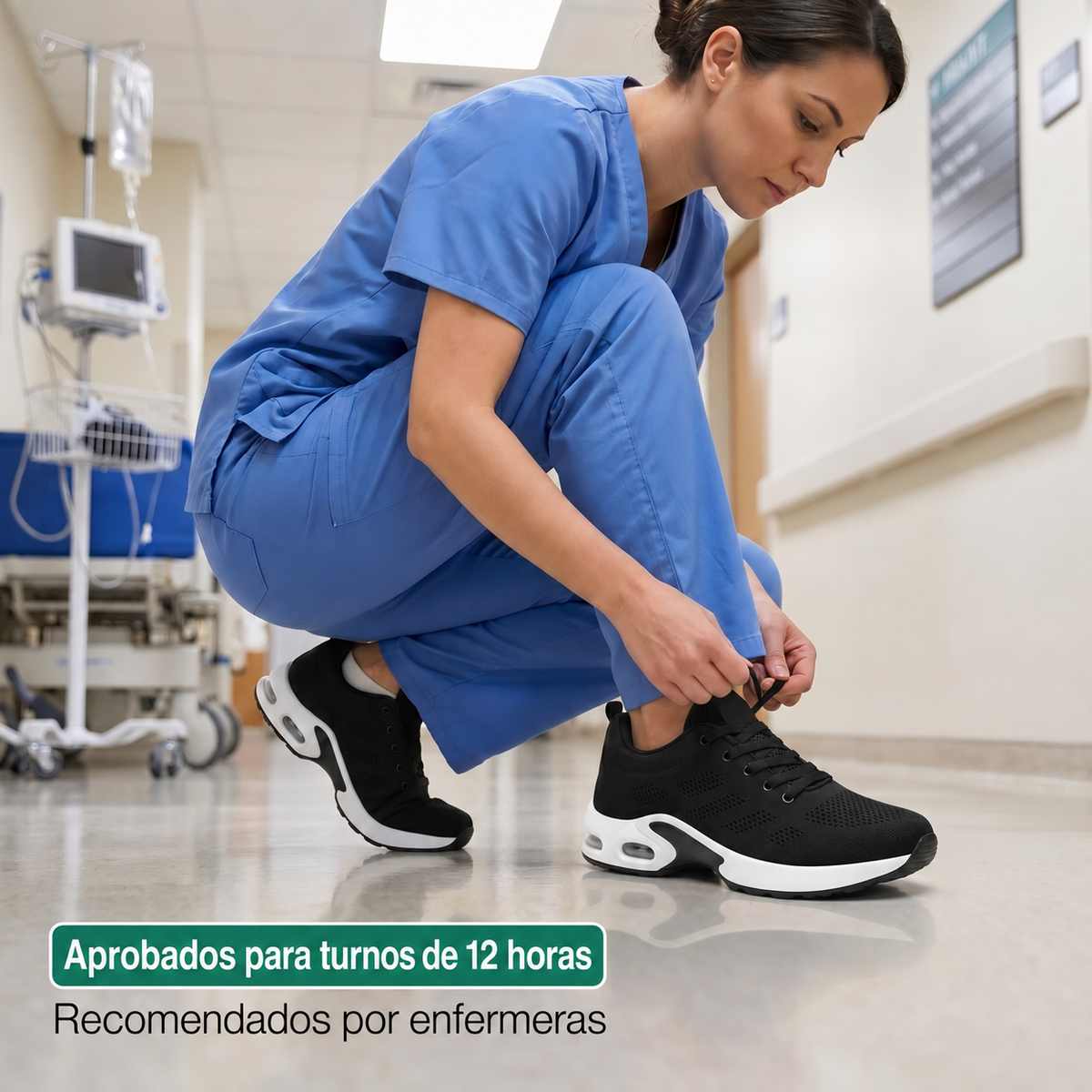 Zanviora™ Pro — Zapatos para turnos de 12 horas con alivio del dolor de pies, rodillas y espalda durante todo el día