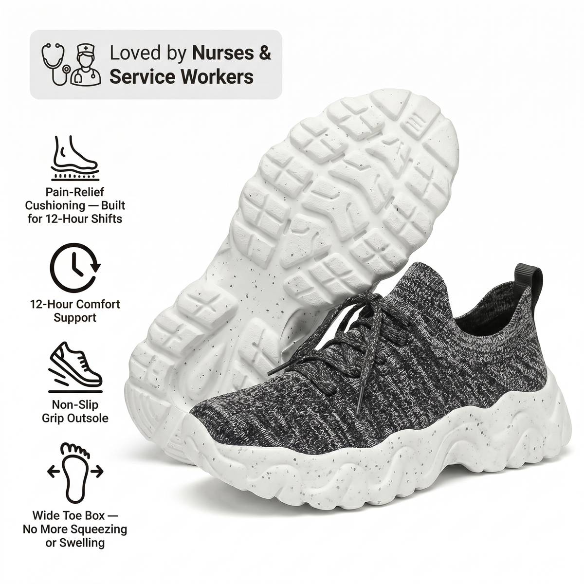 Zapatos para caminar con bienestar y soporte